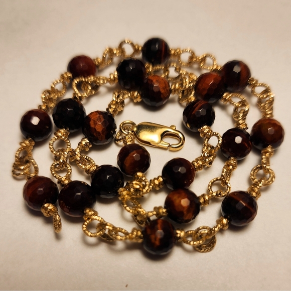 ❤️Faceted Red Tiger's Eye Necklace - Picture 2 of 12